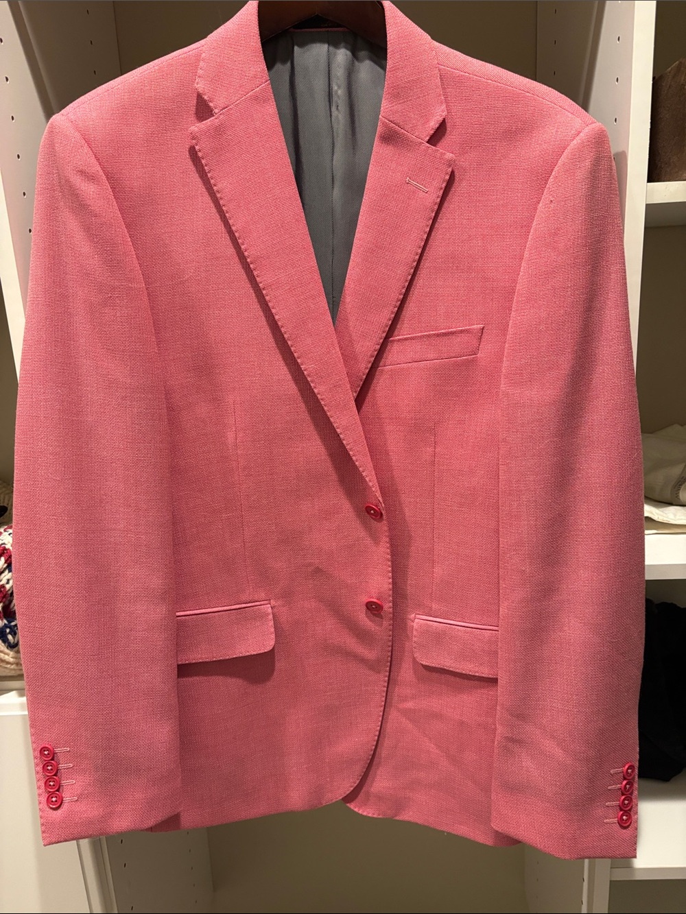 Men's Pink Single-Breasted Blazer - Tailored Sport Coat